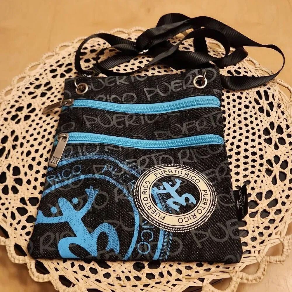 Robin Ruth Puerto Rico turquiose and black crossbody